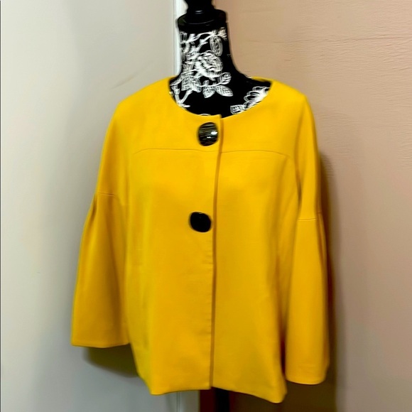 Margaret M Jackets & Blazers - Margaret M Yellow Cape Jacket Modern Structured Design